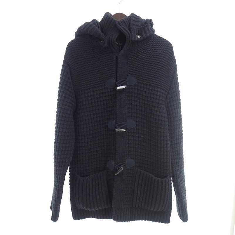 ブイネック Vneck ウール混 フード ニット ダッフルコート 72c22 サイズ メンズs ダークネイビー系 ランクb 中古 爆売りセール開催中