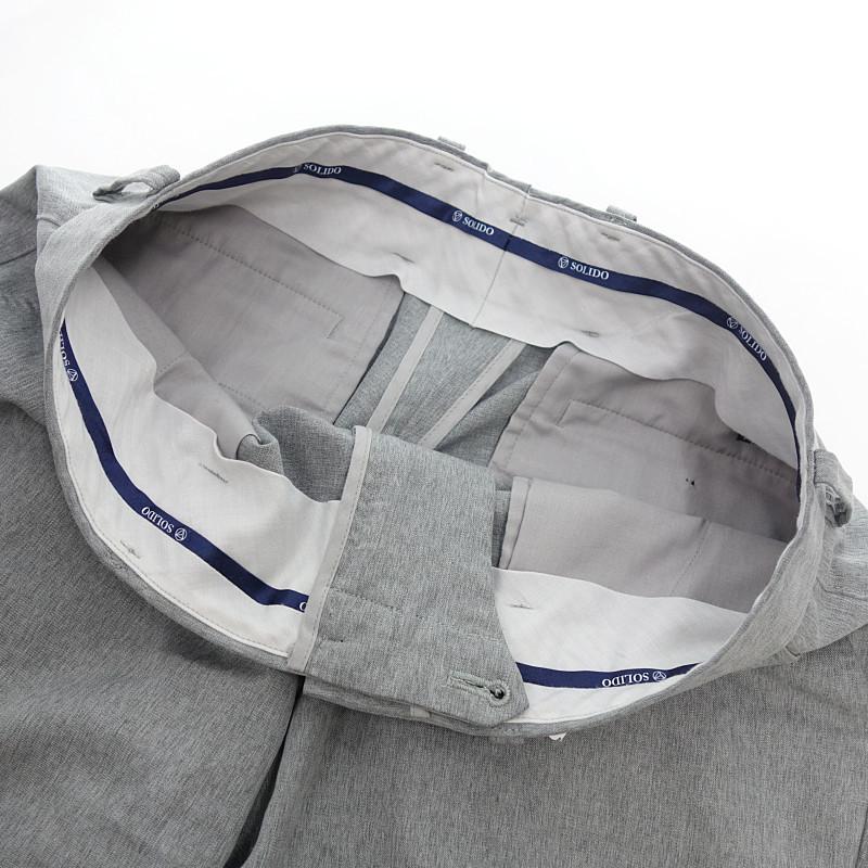 新品即決 ソリード SOLID FLERO スラックス テーパード グレー 2 M L