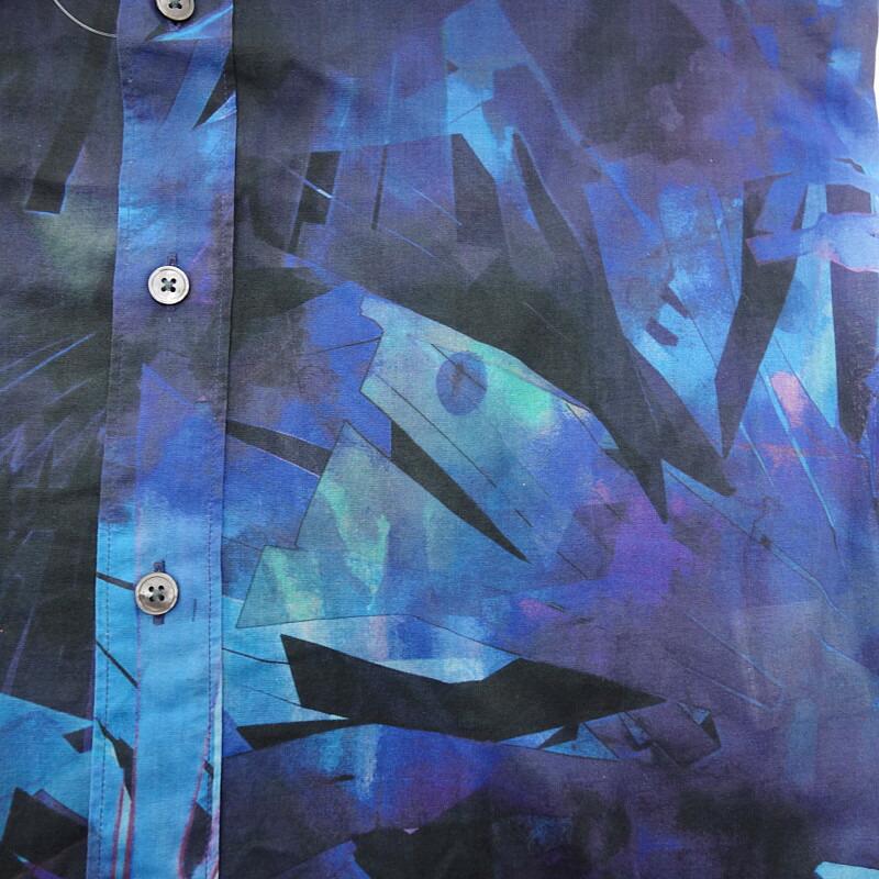 SALE／61%OFF】 ポールスミス シャツ 総柄 ブルー系 半袖 aob.adv.br