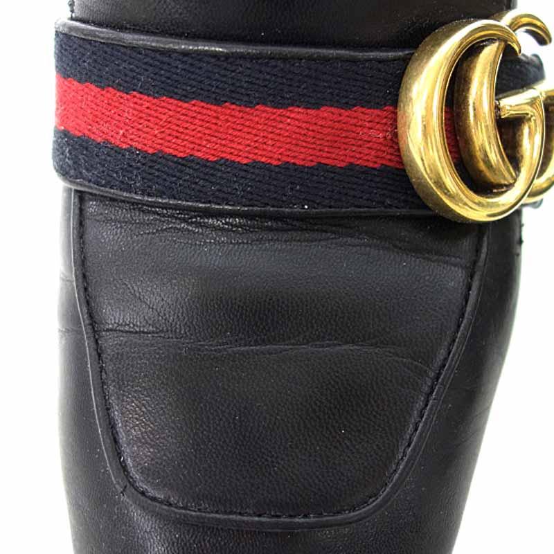 グッチ/GUCCI GGマーモント パール チャンキー ヒール レザー