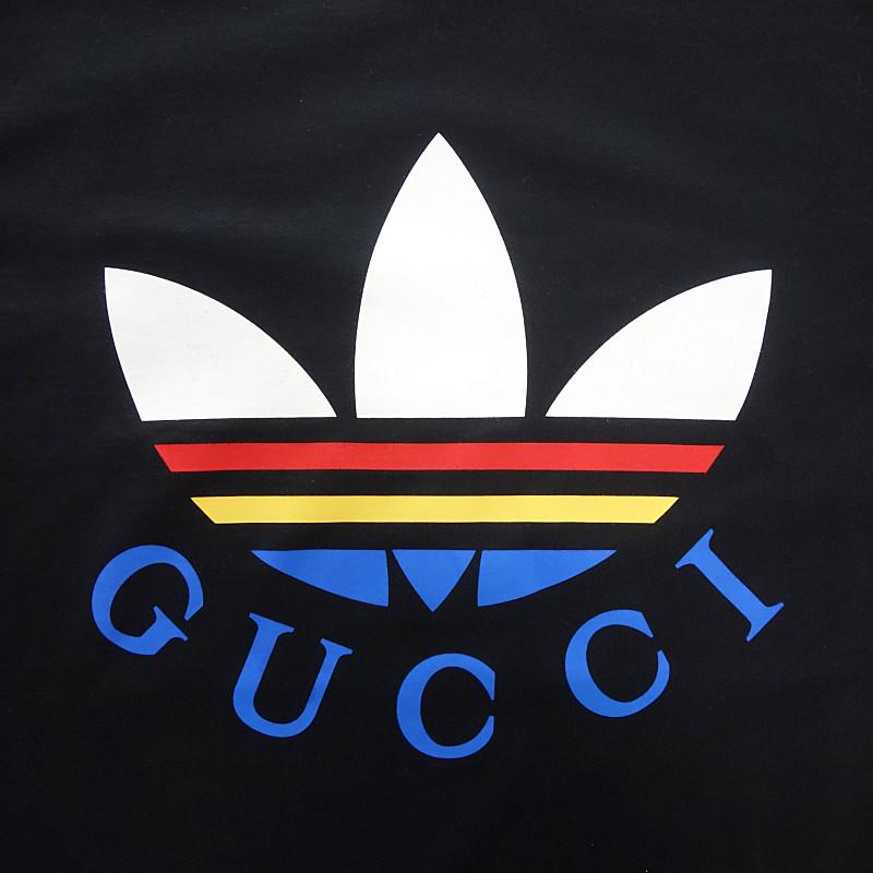 大人気の商品 GUCCI (グッチ) 22SS ×adidas ロゴプリントTシャツS