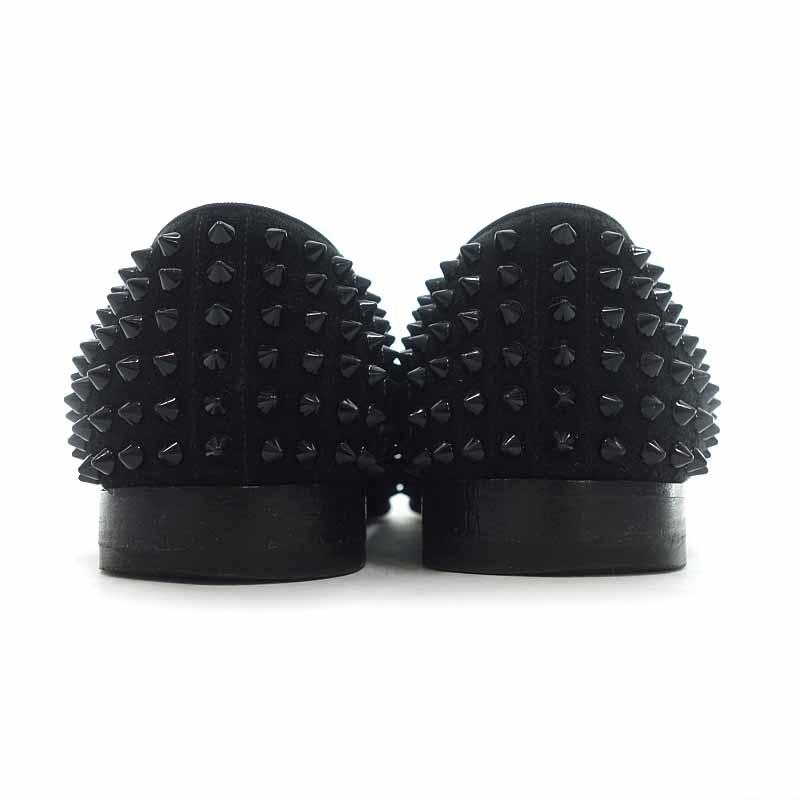 クリスチャンルブタン/CHRISTIAN LOUBOUTIN DANDELION SPIKES スウェードレザー ローファー シューズ 03F23 サイズ メンズ41 ブラック ランクA  (中古)｜blowz｜03