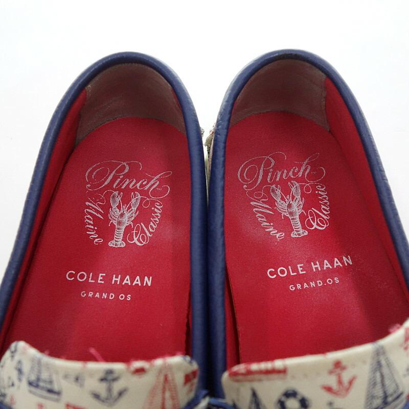 コールハーン/COLE HAAN キャンバス 総柄 ローファー スリッポン スニーカー 62J23 サイズ メンズ9.5 ホワイト系 ランクB  (中古)｜blowz｜05