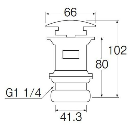 SANEI(サンエイ) 洗面用品 ポップアップ横穴排水栓 オーバーフロー用 穴径46mm用 H3310-32
