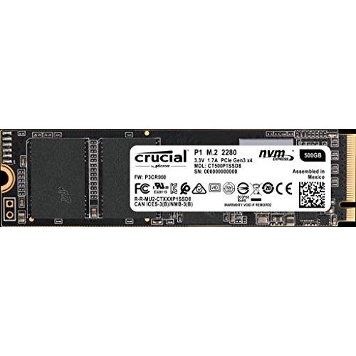 Crucial(クルーシャル) P1シリーズ 500GB 3D NAND NVMe PCIe M.2 SSD
