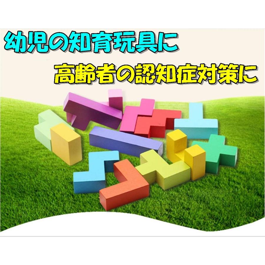 TradeWind] スライドパズル 木製 ウッド 立体 3D テトリス