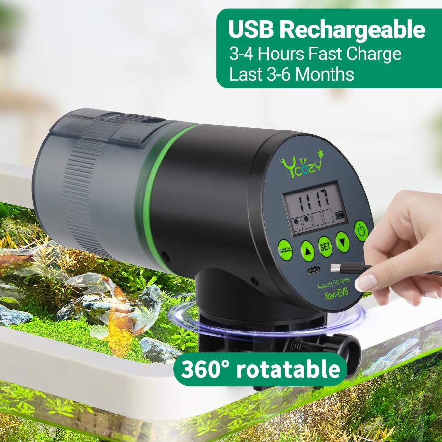 2個セット 自動給餌器 魚 水槽 餌やり フードタイマー 熱帯魚 アクアリウム Amazon | Ycozy 魚自動給餌器 二代 USB充電式 超簡単操作 湿気