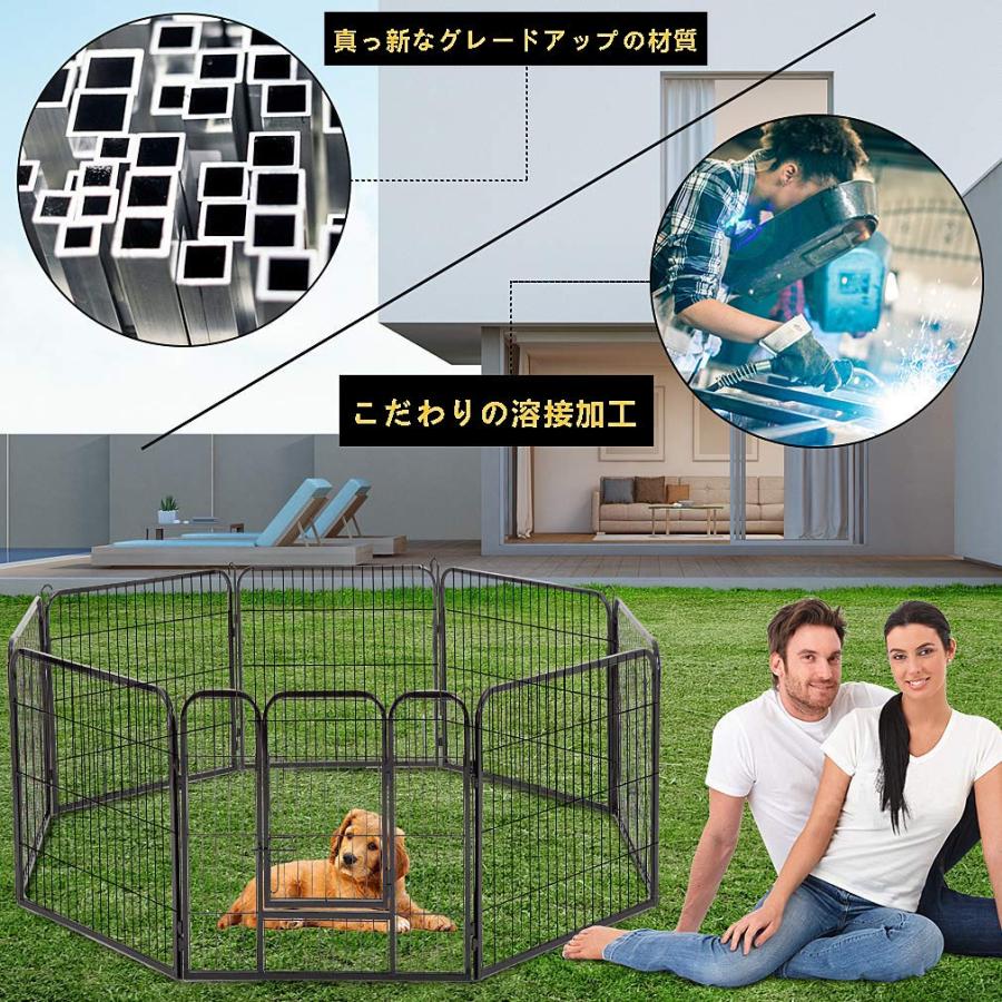 DUDUPET ペットフェンス 大型犬用 ペットケージ 100*80cm-8枚 Amazon | DUDULIFE ペットサークル 折りたたみ式 ペットフェンス