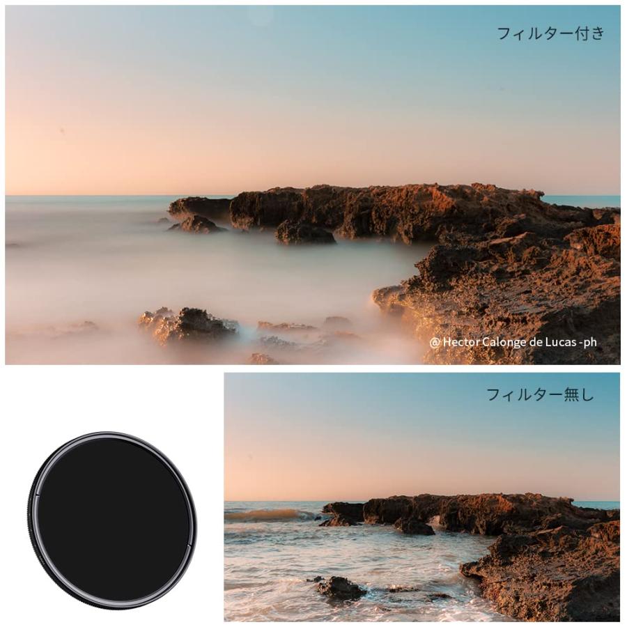 K&F Concept 49mm 可変NDフィルター ND2-ND400 日本製AGC光学ガラス 18