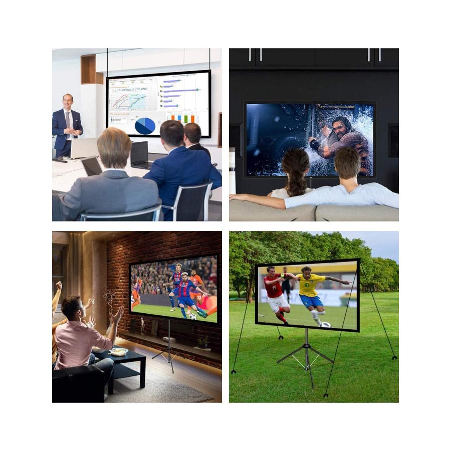 4K対応 プロジェクタースクリーン 自立式 携帯型 三脚式 70インチ ヤマダモール | 4K対応 プロジェクタースクリーン 自立式 携帯型