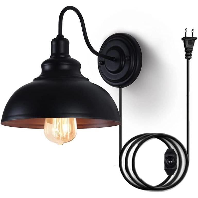 Lightess ブラケットライト コンセント式 レトロ ウォールライト 工業