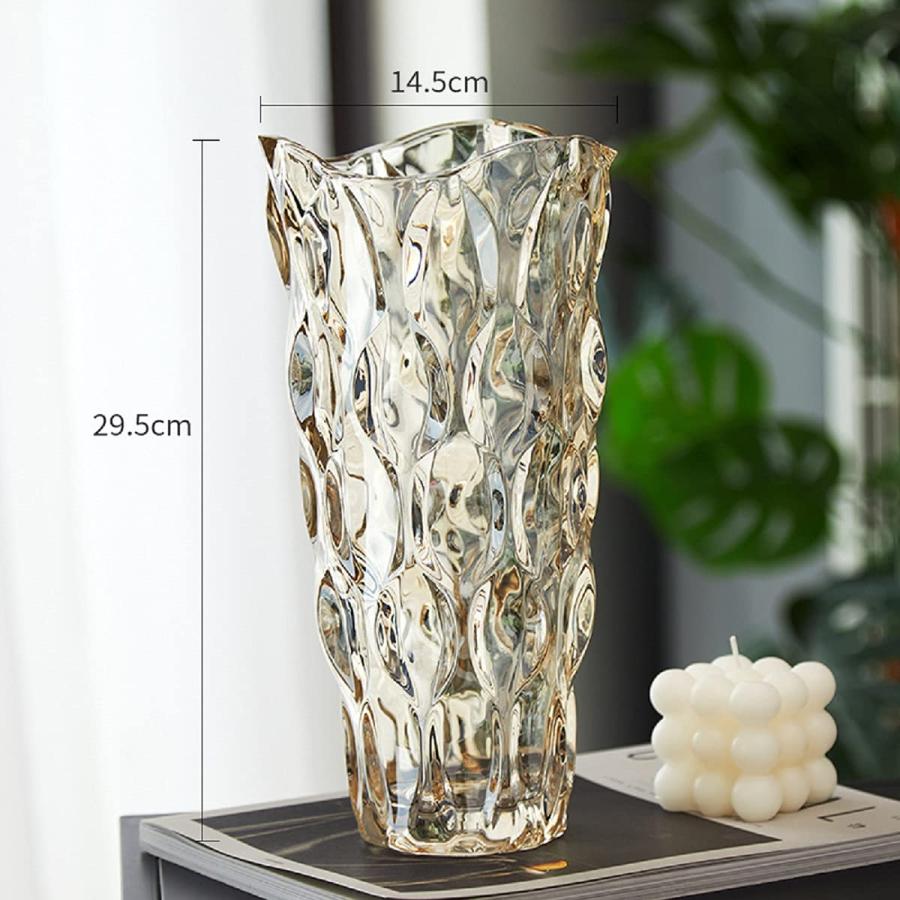 ガラス フラワーベース 透明 花瓶 おしゃれ 大 北欧 30cm