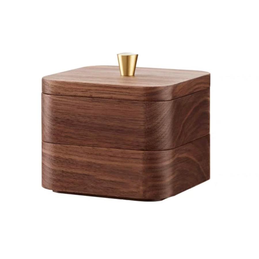 Sakulaya 小物入れ ボックス 収納 卓上収納 木箱 蓋付き 綿棒入れ 物