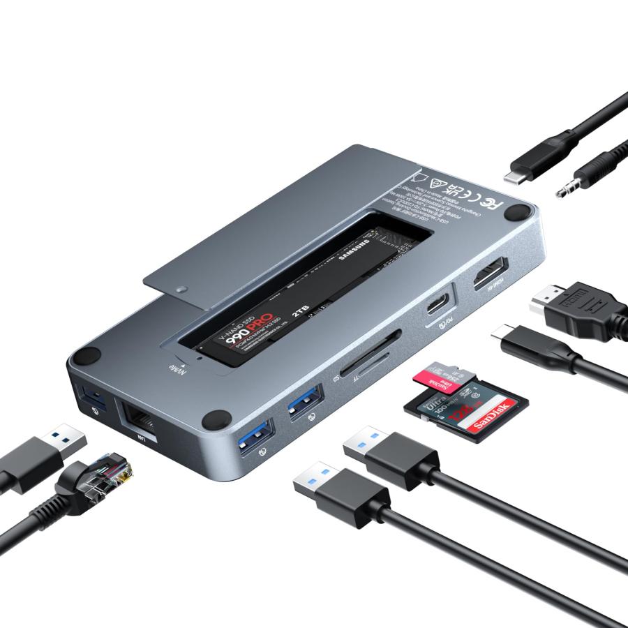 ドッキングステーションとM.2 SSD外付けケース SETMSPACE 10 ポート