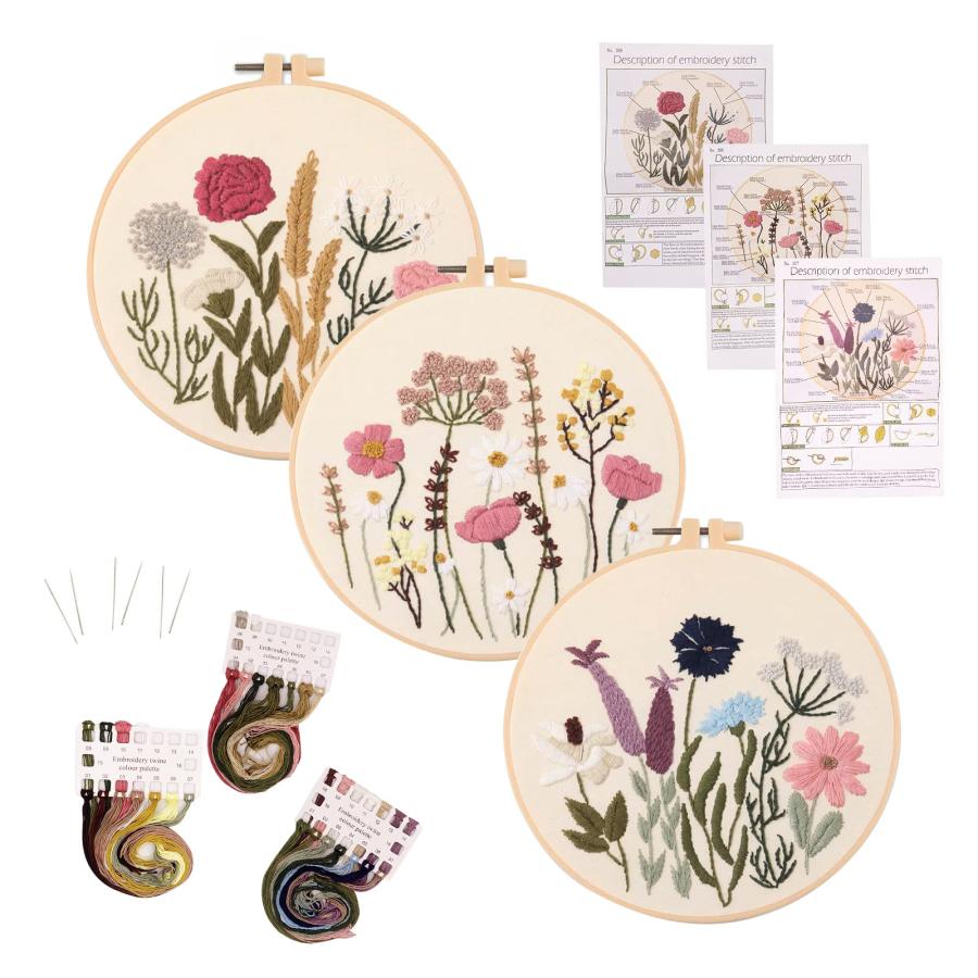 ハンドメイド手刺繍　刺しゅうフレーム　キャンパー ALLMIRA 刺繍キット 初心者 セット ししゅうキット 刺しゅう