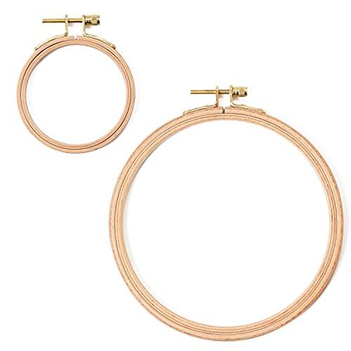 5H5 刺繍枠 セット 木製 ブナ材 銅メッキ金具 7.5cm 10.5cm 12.5cm