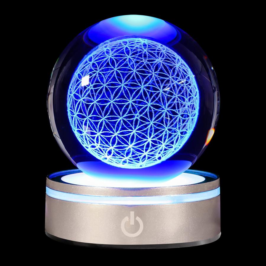 3D 高級花の命のクリスタルボール LED カラフルライティング タッチ