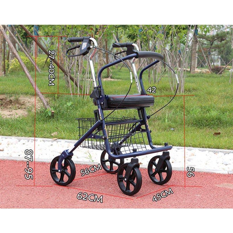 シルバーカー 手押し車 歩行器 高齢者 プルダウン式ブレーキ設計 高さ段階調節可能 屋外 老人 座れる 折りたたみ 車椅子 ブレーキ 高齢者