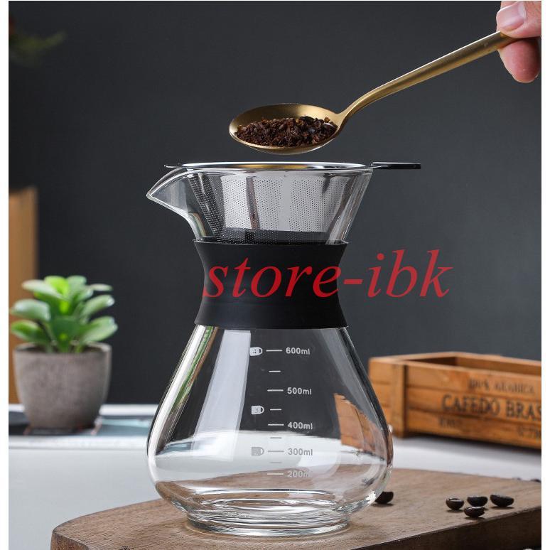 コーヒーサーバー コーヒーカラフェセット ステンレス コーヒードリッパー フィルター ポット コーヒー ドリッパー 400/600/800ml コーヒー器具セット｜blt03｜18