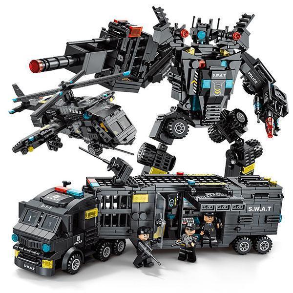 あす楽 レゴ互換ブロック ロボコップ 装甲車 戦闘機 LEGO互換品 SWAT 51種類変形可 ミニフィグ スワットチーム 知育玩具 ブロック 誕生日プレゼント 入園ギフト｜blt04｜18