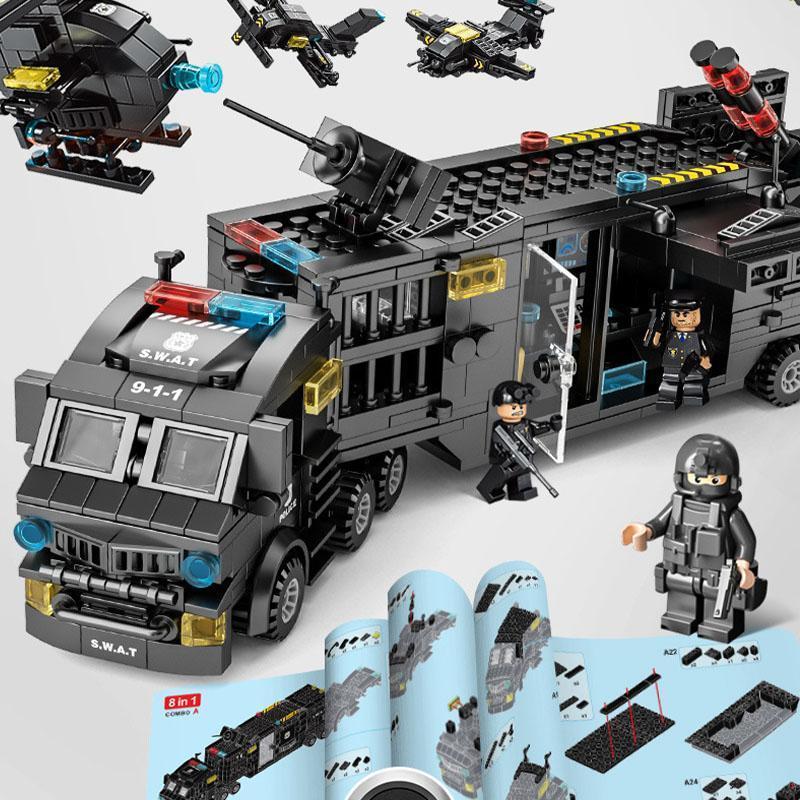 あす楽 レゴ互換ブロック ロボコップ 装甲車 戦闘機 LEGO互換品 SWAT 51種類変形可 ミニフィグ スワットチーム 知育玩具 ブロック 誕生日プレゼント 入園ギフト｜blt04｜06