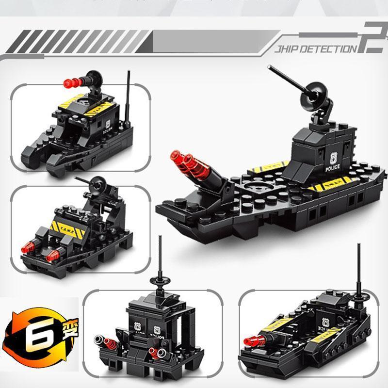 あす楽 レゴ互換ブロック ロボコップ 装甲車 戦闘機 LEGO互換品 SWAT 51種類変形可 ミニフィグ スワットチーム 知育玩具 ブロック 誕生日プレゼント 入園ギフト｜blt04｜09