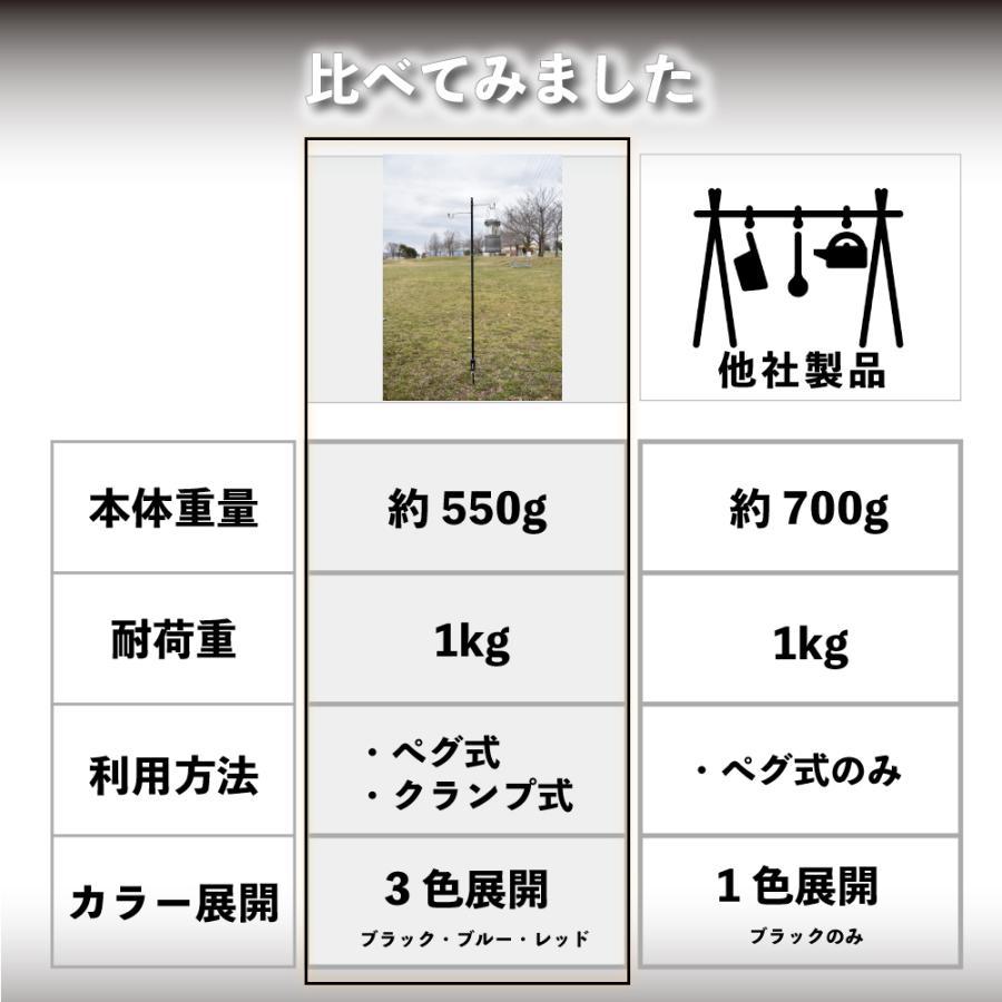 ランタンスタンド おしゃれ ランタンハンガー 2way クランプ式 ペグ ランタンポール 卓上 テーブル アイアン 打ち込み 軽量 コンパクト キャンプ アウトドア｜blt04｜03