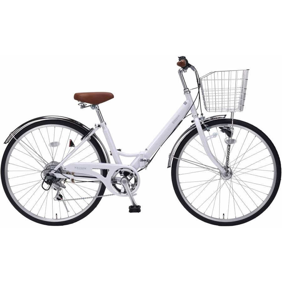 シティサイクル バスケット付き MYPALLAS MYPALLAS(マイパラス) 折畳シティサイクル26インチ ホワイト