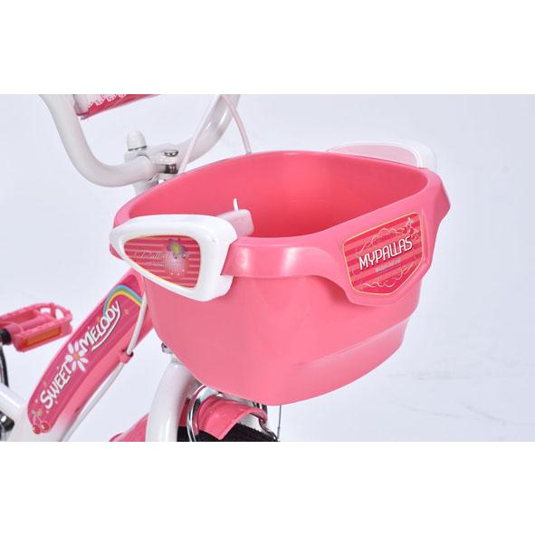 MyPallas 子供用自転車 16 MD-12-AP アプリコット 16インチ 補助輪付き MD-12 送料無料 自転車 キッズ 女の子 ベージュ かわいい 可愛い ハート お花 マイパラス_1