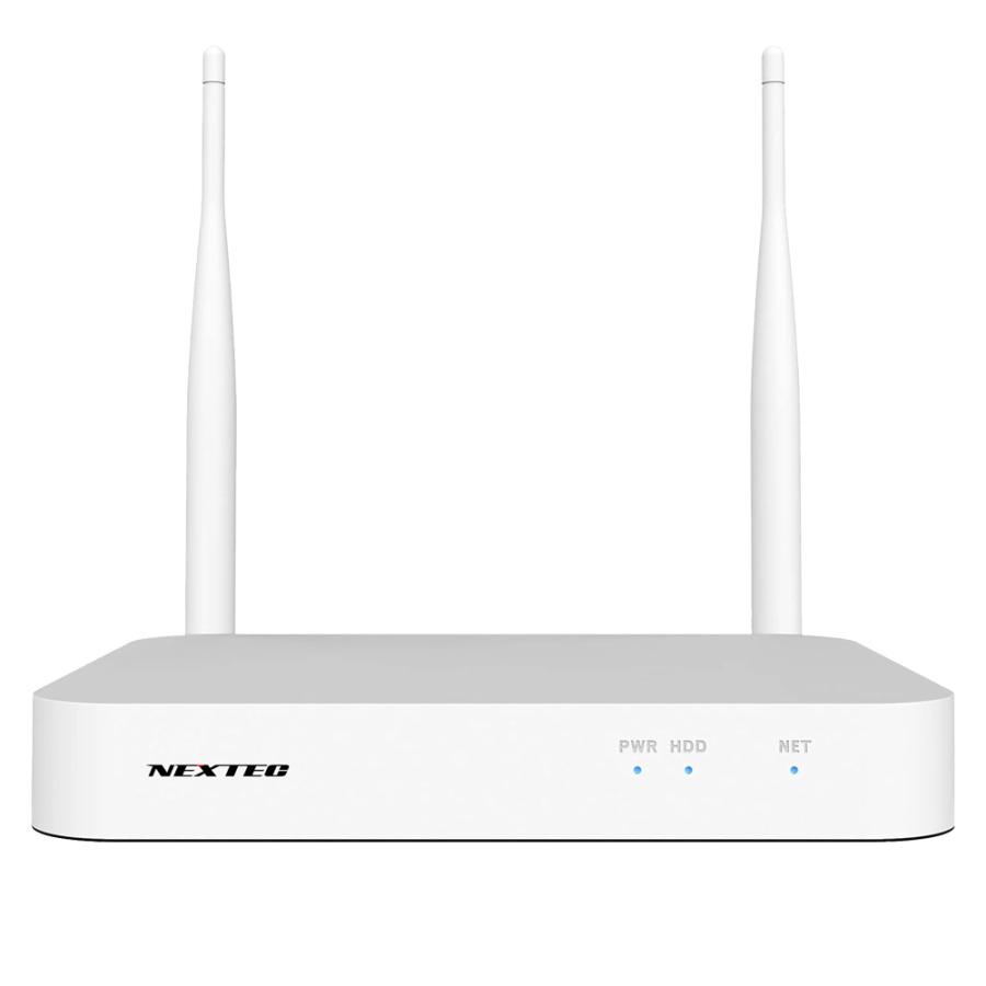 F.R.C. エフ・アール・シー NEXTEC [ SET-11A31-4 ] ネットワーク防犯カメラx4台 + レコーダー(1TB HDD内蔵) のセット Wi-Fi中継器対応 技適マーク取得済みの画像
