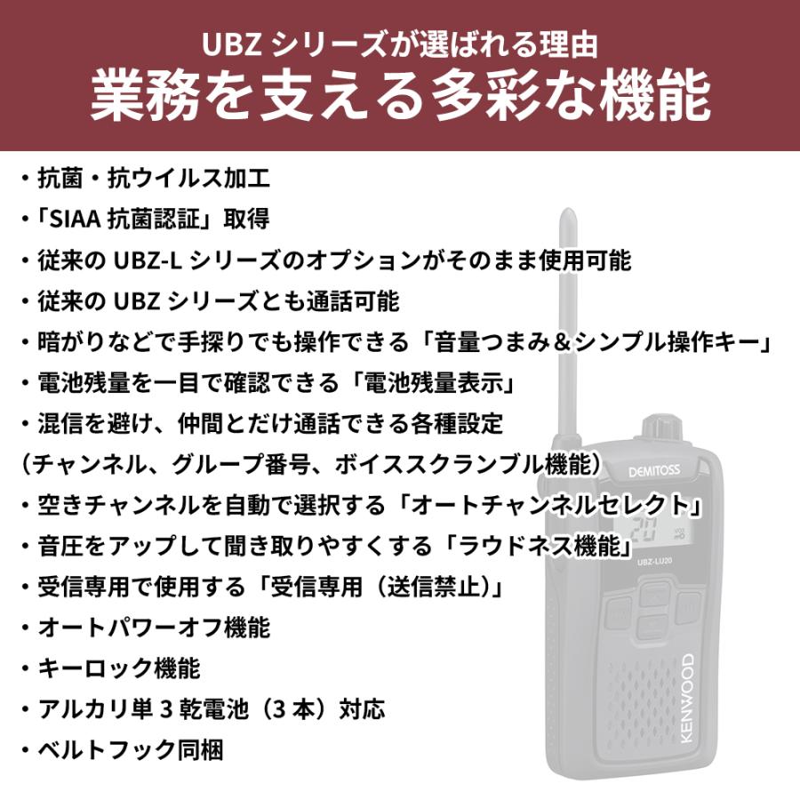 UBZ-LS20 正統後継機 特定小電力トランシーバー DEMITOSS UBZ-LU20 JVC