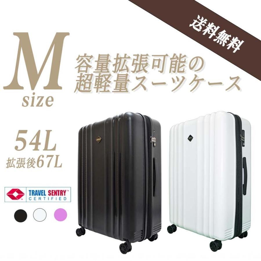 【送料無料】スーツケース [ WZ-M ] キャリーケース 安心1年保証 ファスナータイプ Mサイズ [約54L/約3.9kg]【3日〜7日旅行用 TSAロック付 容量拡張機能付｜blue-century