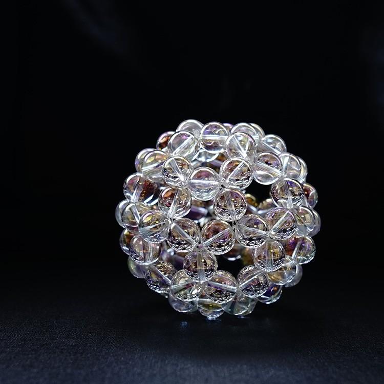 天然石 神聖幾何学 フラーレン エンジェルオーラ 水晶 10mm 天然石 神聖幾何学 フラーレン エンジェルオーラ 水晶 10mm