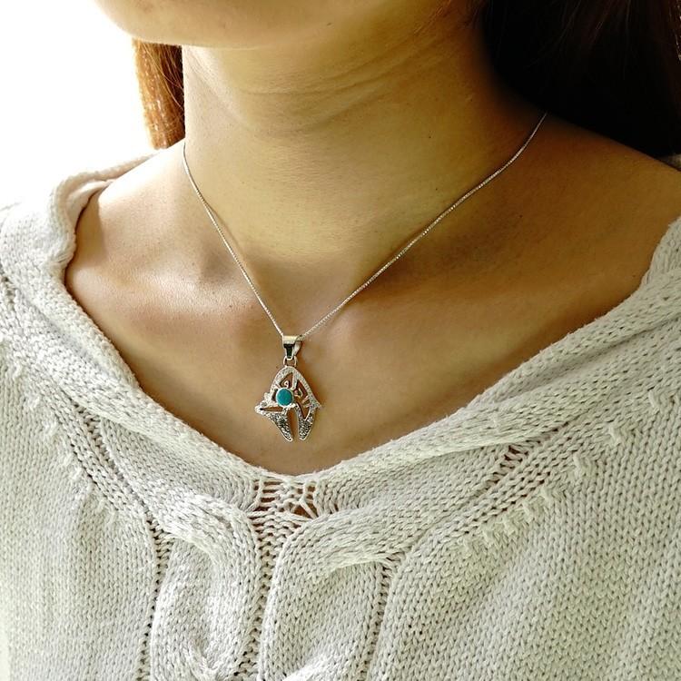 インディアンジュエリー ペンダント ナバホ族 ベア 幸運の熊 天然石