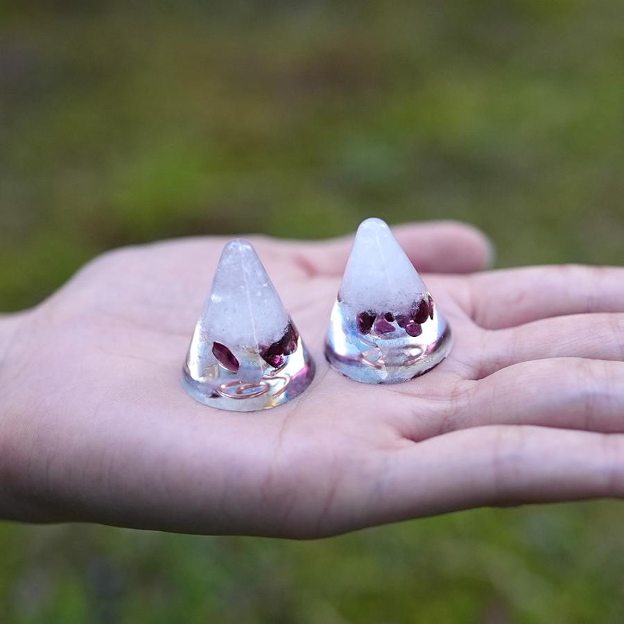 盛り塩 2026年ラッキーカラー ＜2個セット ＋ さざれ水晶25g付き