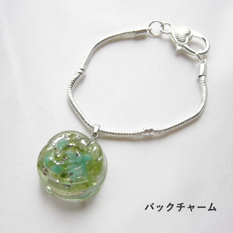 天然石 オルゴナイト ペリドット アマゾナイト 薔薇 ペンダント