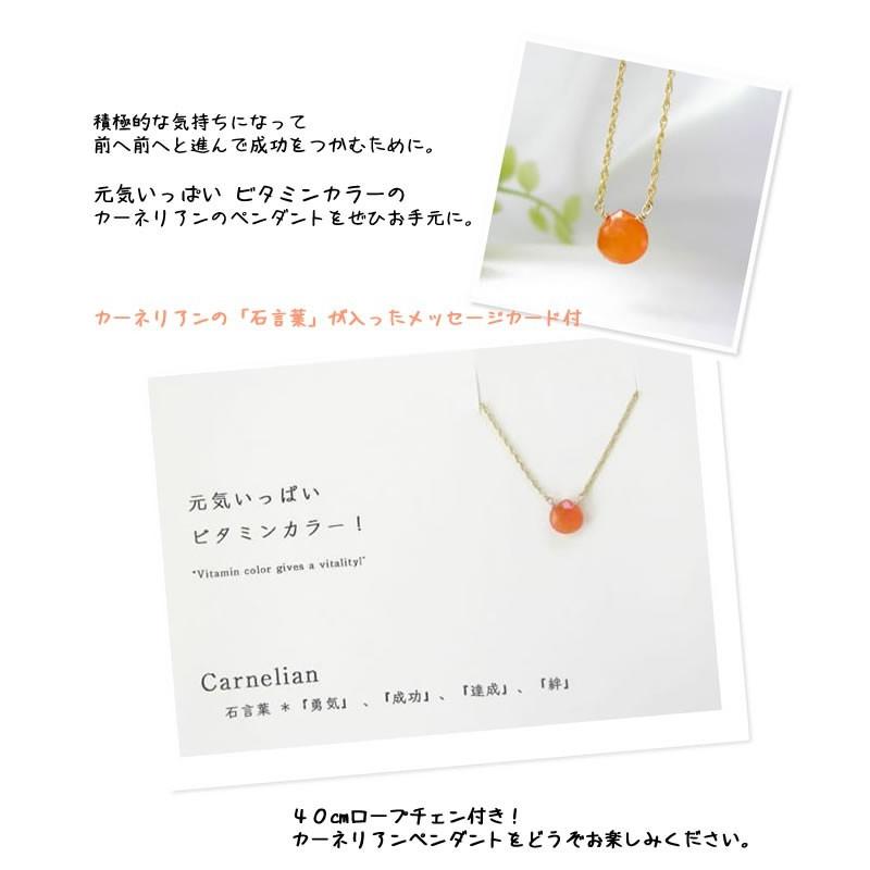 天然石 ペンダント K14GF カーネリアン マロンカット 石言葉 カード