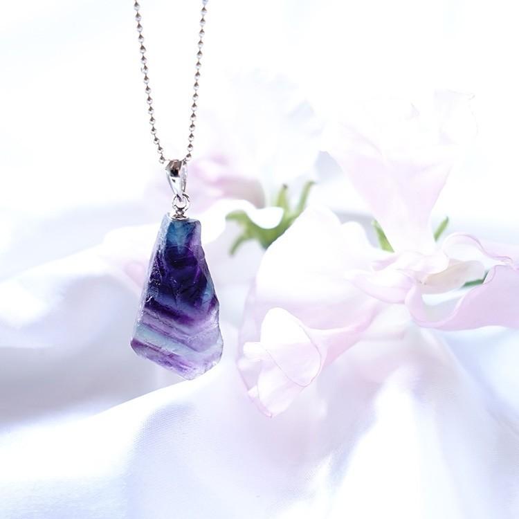パワーストーン 水晶ペンダント パープルフローライト 効果 SUKIMIND