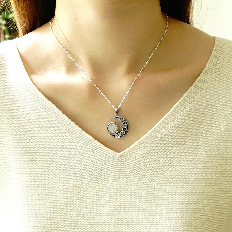 天然石 ペンダント SV925 月 ムーン 太陽 ギベオン隕石 隕石 惑星 宇宙