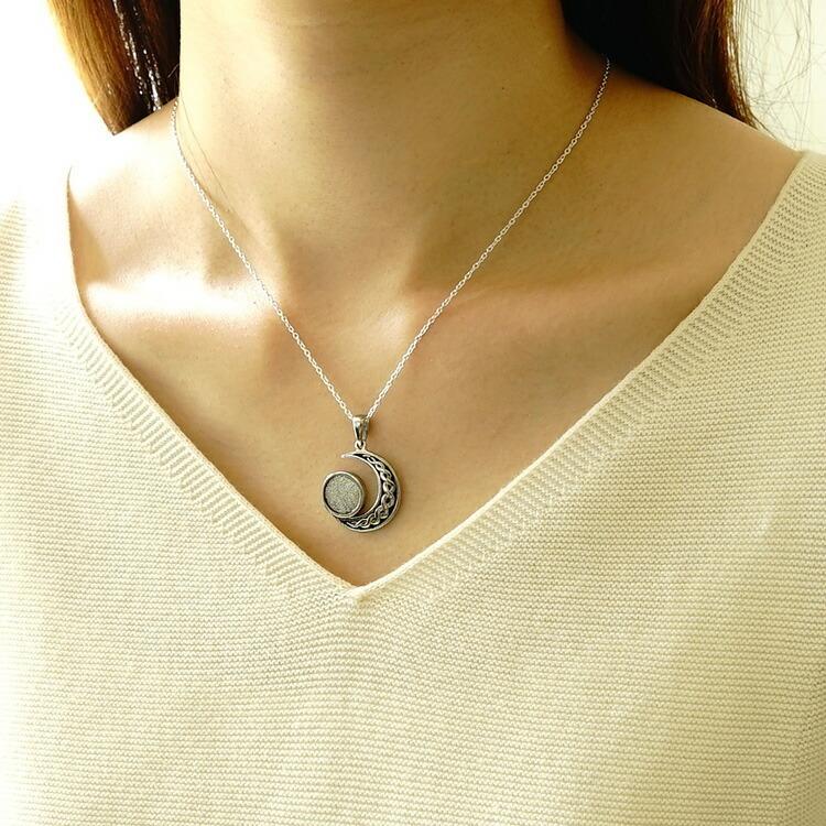 天然石 ペンダント SV925 月 ムーン 太陽 ギベオン隕石 隕石 惑星 宇宙