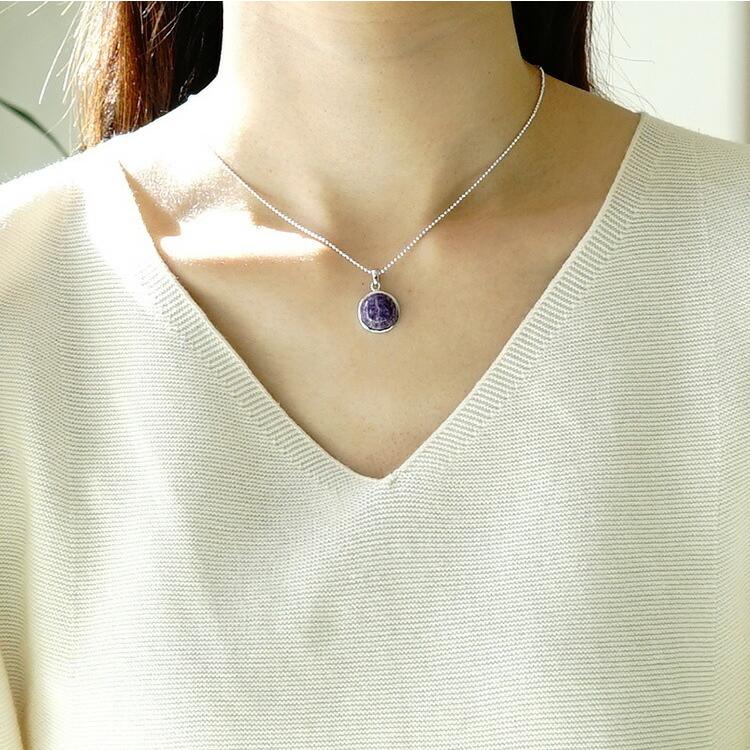 天然石 ペンダント チャロアイト SV925 シルバー 癒し ヒーリング