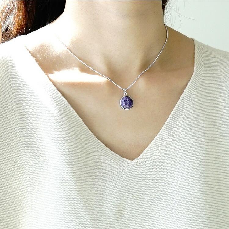 天然石 ペンダント チャロアイト SV925 シルバー 癒し ヒーリング