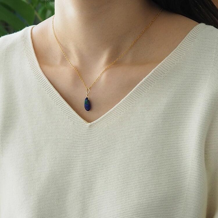 天然石 ペンダント 14KGF アズライトマラカイト 魔除け お守り石 ワン  