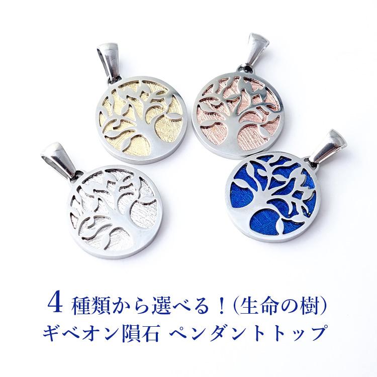 天然石 ペンダント SV925 ギベオン隕石 4カラー 生命の樹 モチーフ