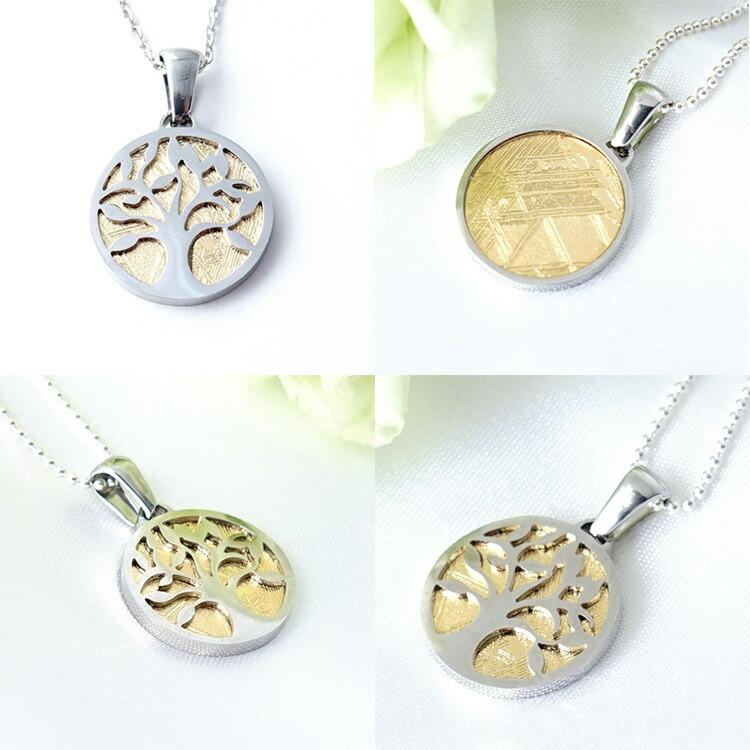 天然石 ペンダント SV925 ギベオン隕石 4カラー 生命の樹 モチーフ