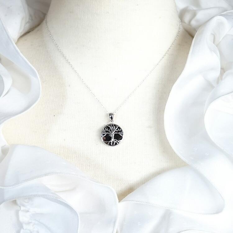 天然石 ペンダント SV925 パラサイト隕石 生命の樹 ツリーオブライフ