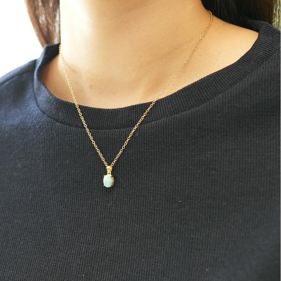 天然石 ペンダント K18GP ラリマー 癒し 世界3大ヒーリングストーン