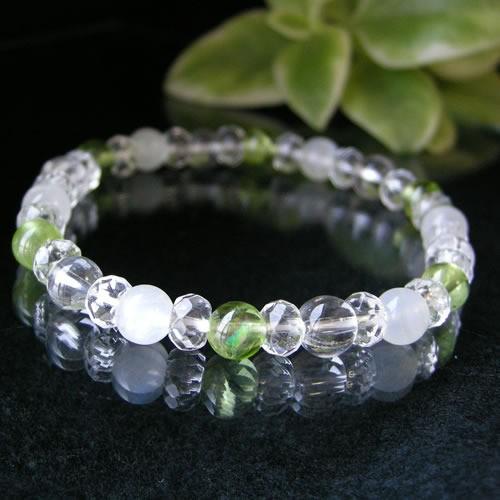 パワーストーン ブレスレット ペリドット ムーンストーン ヒマラヤ水晶