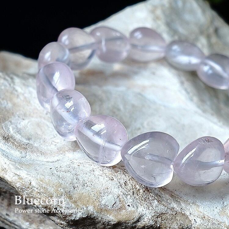 パワーストーン ブレスレット ローズクォーツ ハート 大粒 可愛い 