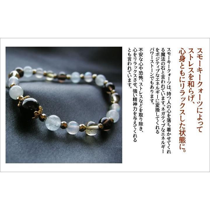 パワーストーン ブレスレット モリオン黒水晶 ＆ シトリン他 金運 願望